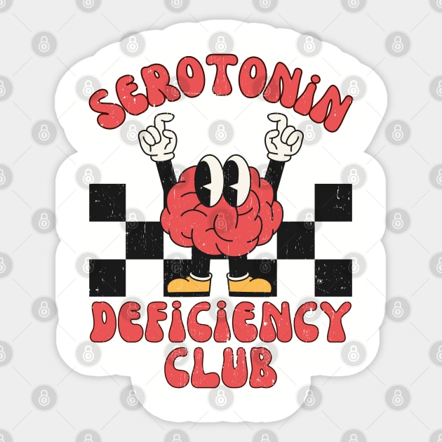 Vintage Serotonin Deficiency Club | Mental Health Sticker by WaBastian